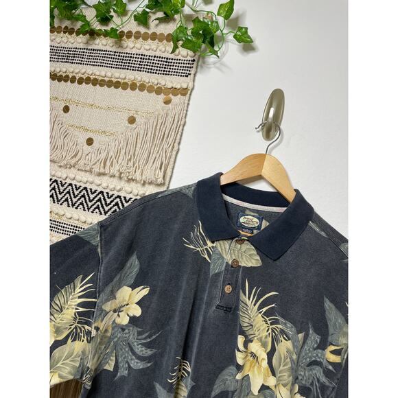 Vintage Men’s Tommy Bahama 100% Cotton Men’s Floral Polo Large - Picture 5 of 14